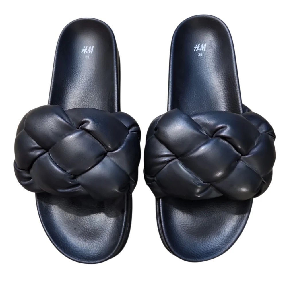 H&M Dark Braided Slide Sandals - Picture 3 of 5